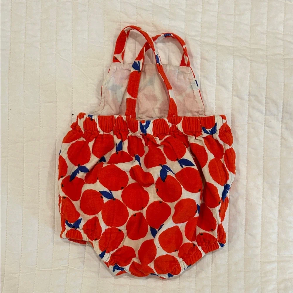 HANNAH ANDERSSON Red and Blue Apple Print Baby Romper - Picture 2 of 3